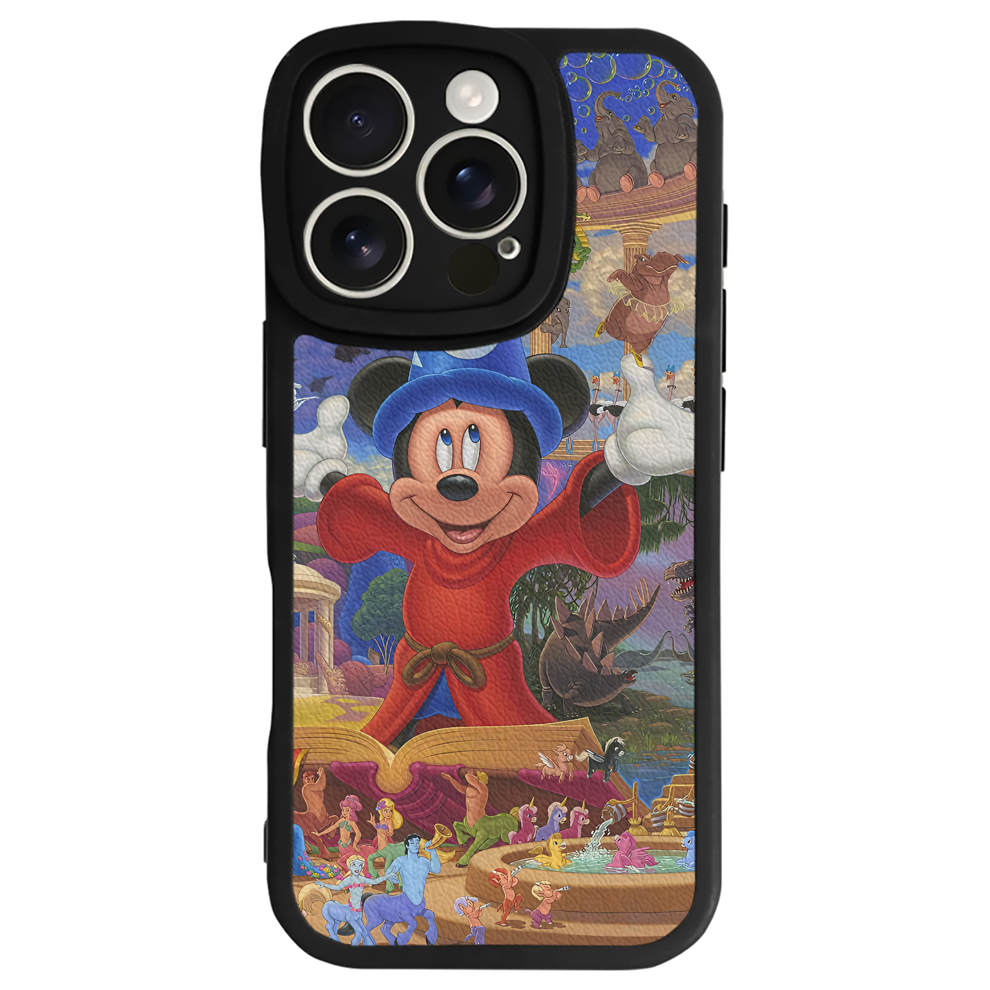 （画像用） ミッキーマウス Mickey Mouse 【iPhone 16シリーズ対応】シリコンスマホケース（レザー調） 材質：シリコン